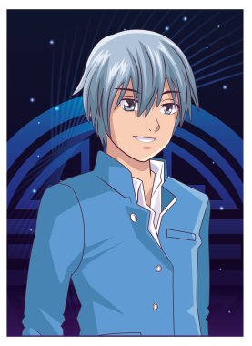 Genç adam anime çizgi film