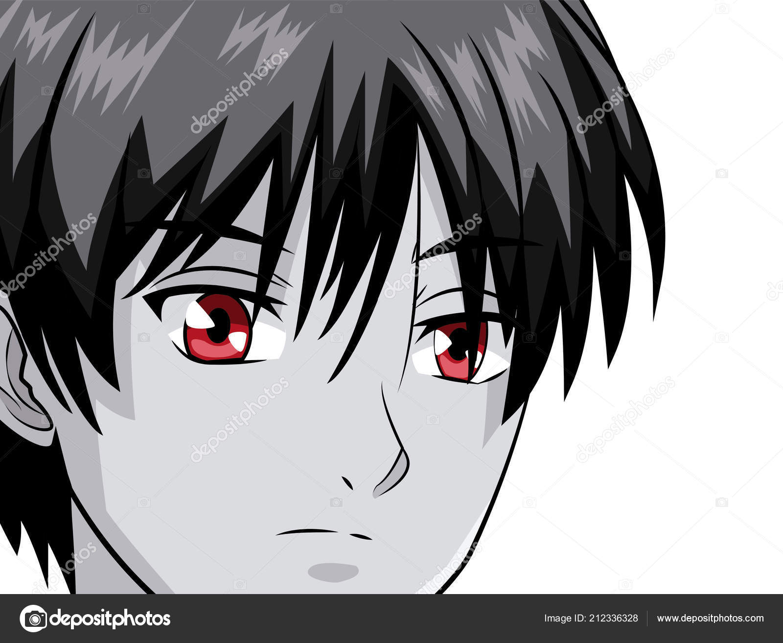Homem Jovem Usando Máscara De Rosto Anime Personagem Vector
