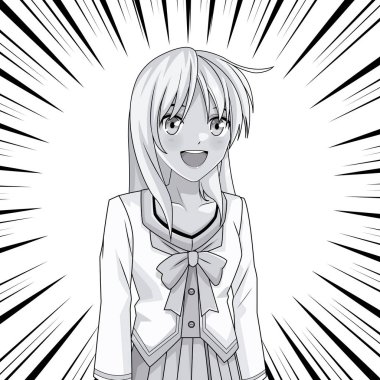 Genç anime okul öğrenci kadın