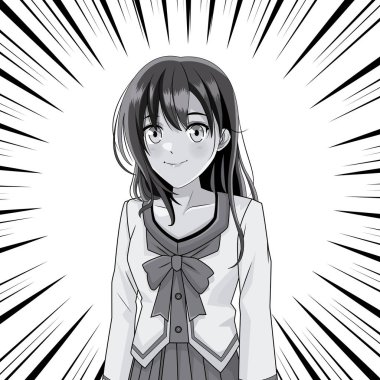 Genç anime okul öğrenci kadın