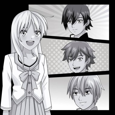 Çizgi film genç manga yüzler