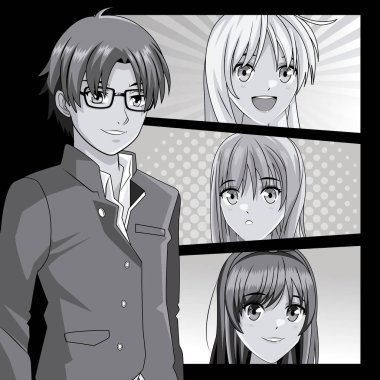 Çizgi film genç manga yüzler