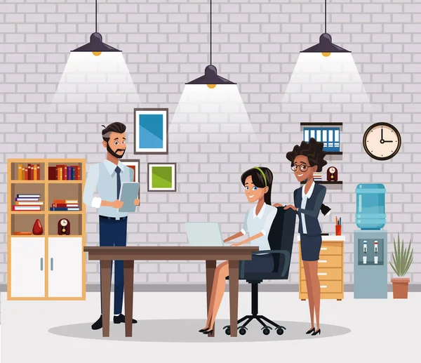 Coworkers at office — Stock Vector