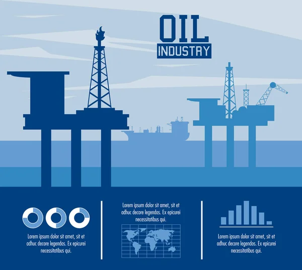 Infographie de l'industrie pétrolière — Image vectorielle