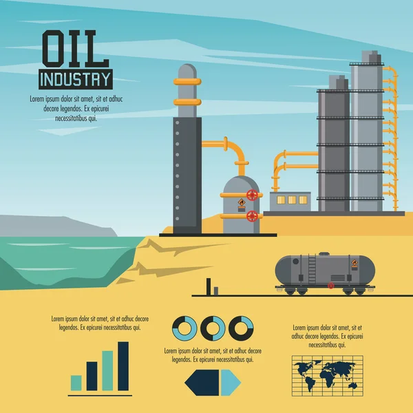 Infographie de l'industrie pétrolière — Image vectorielle