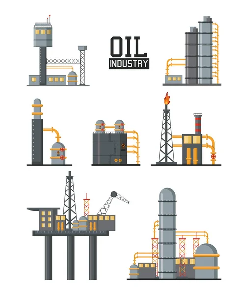Conjunto de maquinaria de petróleo — Vector de stock