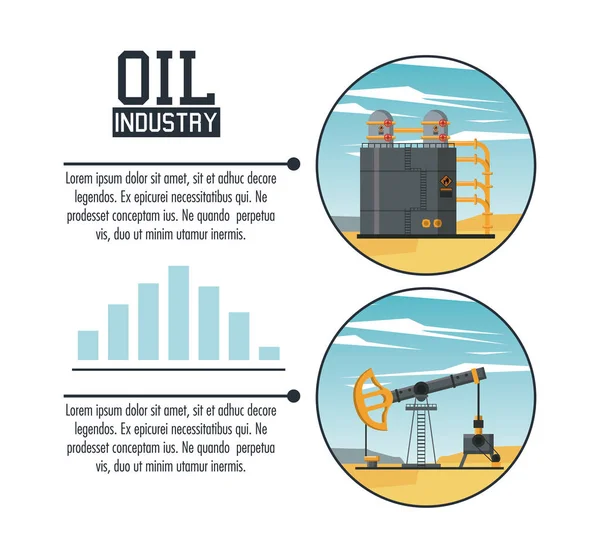 Infographie de l'industrie pétrolière — Image vectorielle