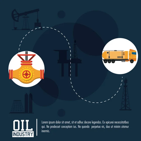 Cartel de la industria petrolera — Vector de stock