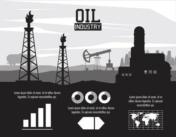 Infographie de l'industrie pétrolière — Image vectorielle