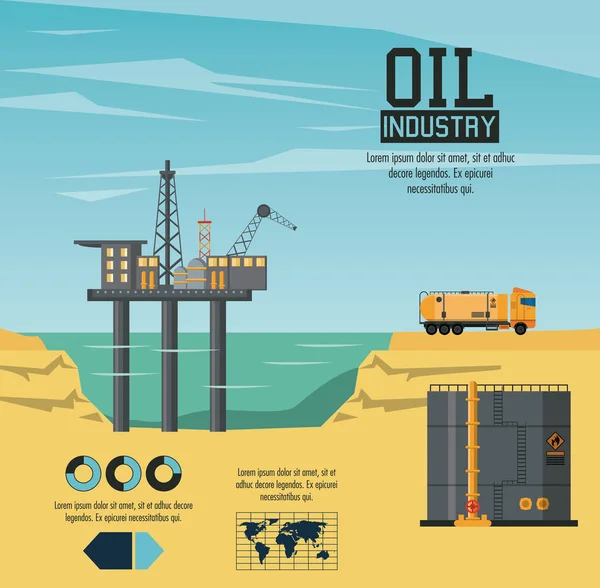 Infographie de l'industrie pétrolière — Image vectorielle