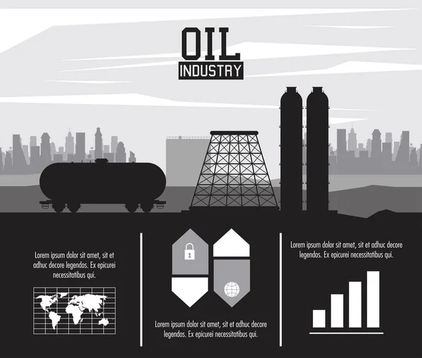 Infographie de l'industrie pétrolière — Image vectorielle