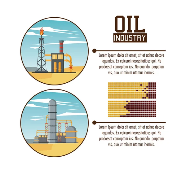 Infografía de la industria petrolera — Vector de stock