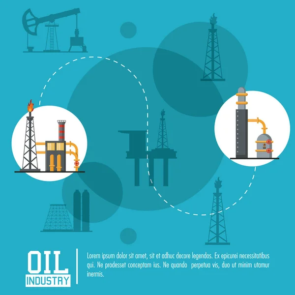 Cartel de la industria petrolera — Vector de stock