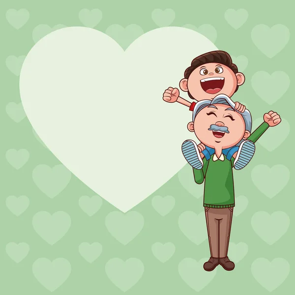 Abuelo y niño — Vector de stock