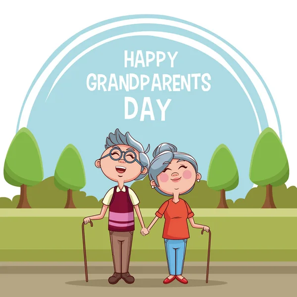 Cartão de dia feliz avós — Vetor de Stock