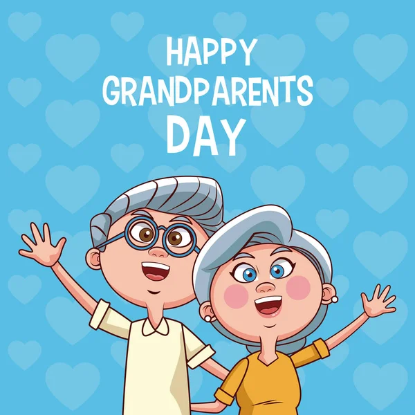 Heureux grand-parents carte de jour — Image vectorielle