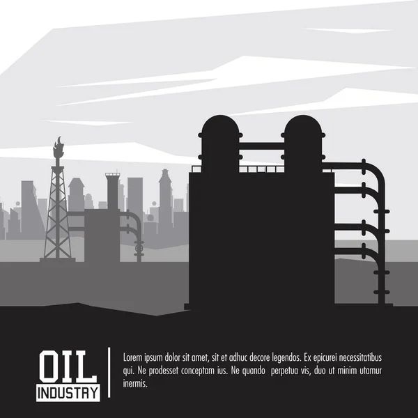 Industrie pétrolière et pétrolière — Image vectorielle