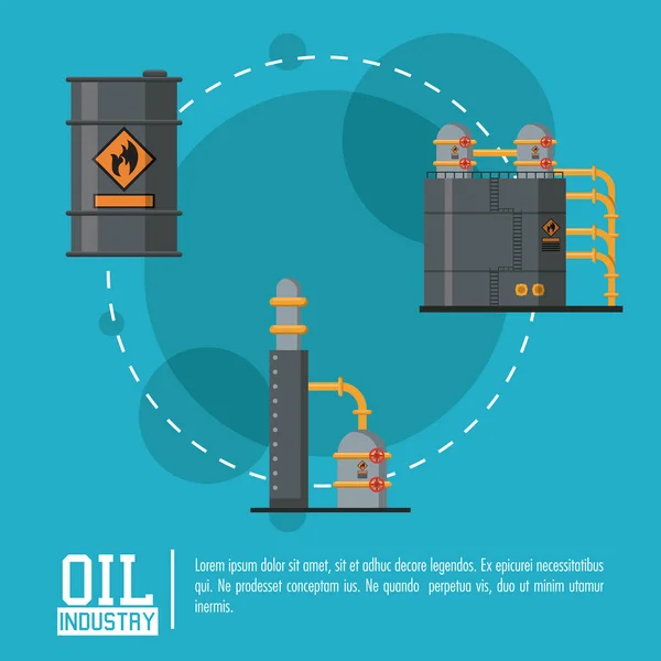 Industria petrolera y petrolera — Vector de stock