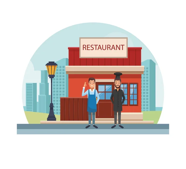 市のレストラン — ストックベクタ