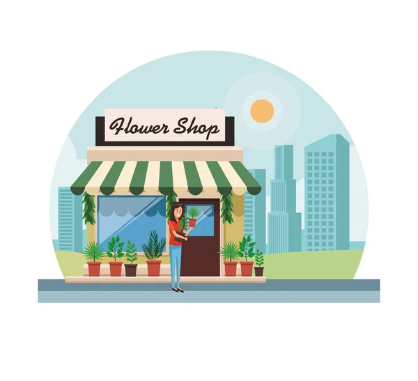 Shopping City Kertészet — Stock Vector