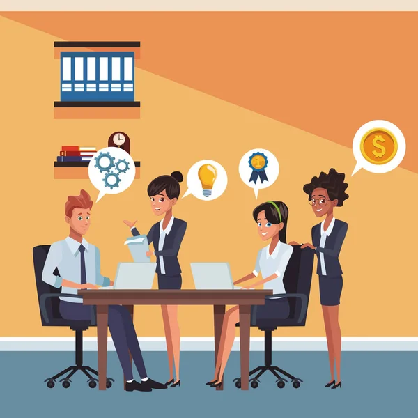Business coworkers at office — Stock Vector