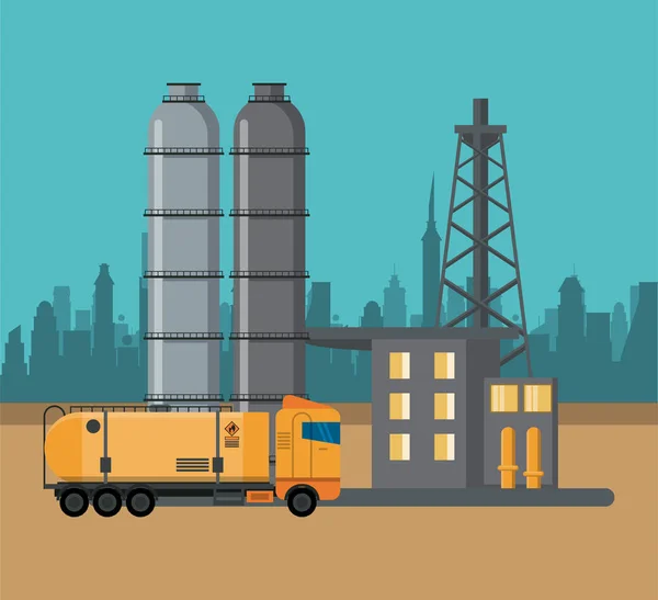 Concepto de industria petrolera — Vector de stock