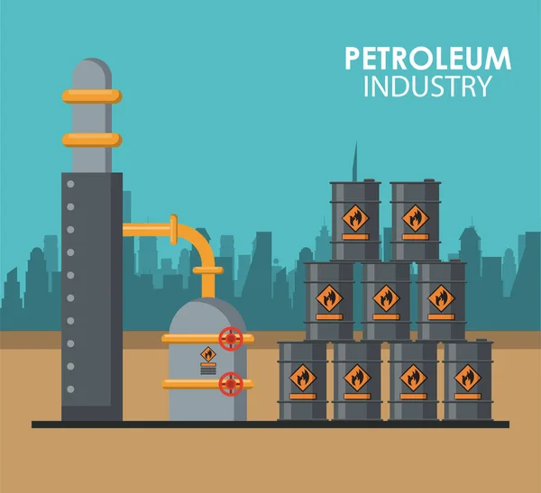 Affiche industrie pétrolière — Image vectorielle