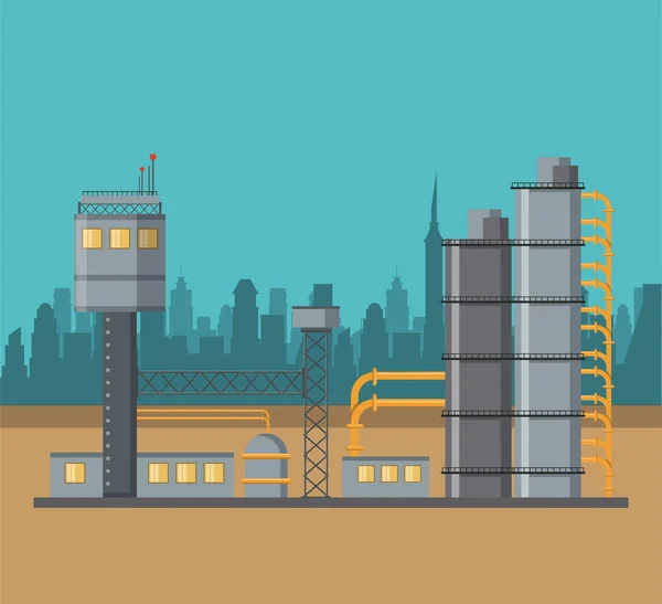 Concepto de industria petrolera — Vector de stock