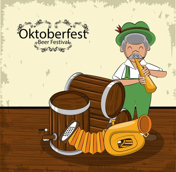 Konsep festival Oktober - Stok Vektor