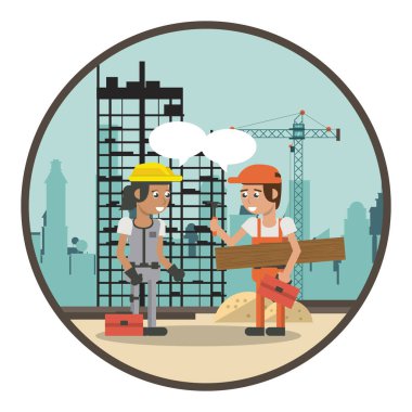 Geometrik işçi karikatürler