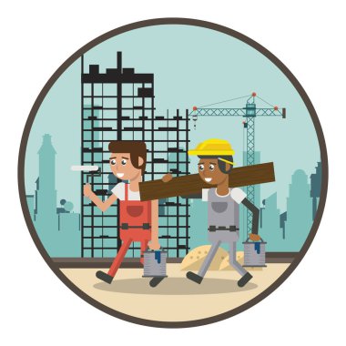 Geometrik işçi karikatürler