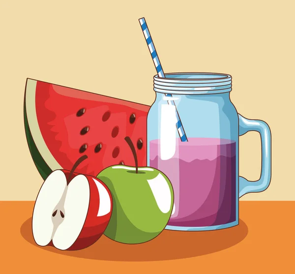 Frukt och juice — Stock vektor
