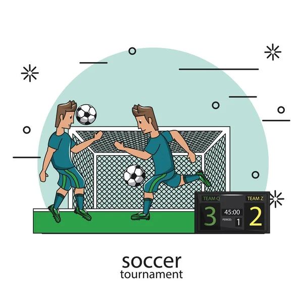 Voetbal toernooi concept — Stockvector