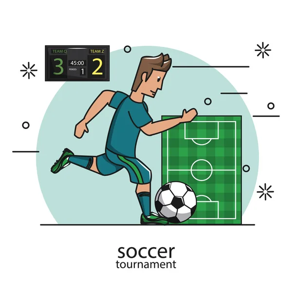 Voetbal toernooi concept — Stockvector