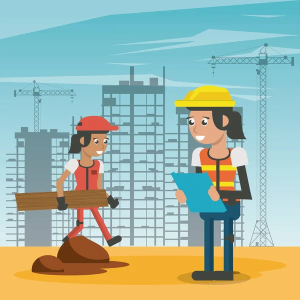 Construction workers cartoons - Stock Image - Everypixel