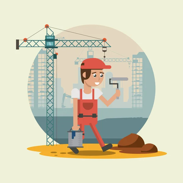 Construction worker cartoons — Stock Vector