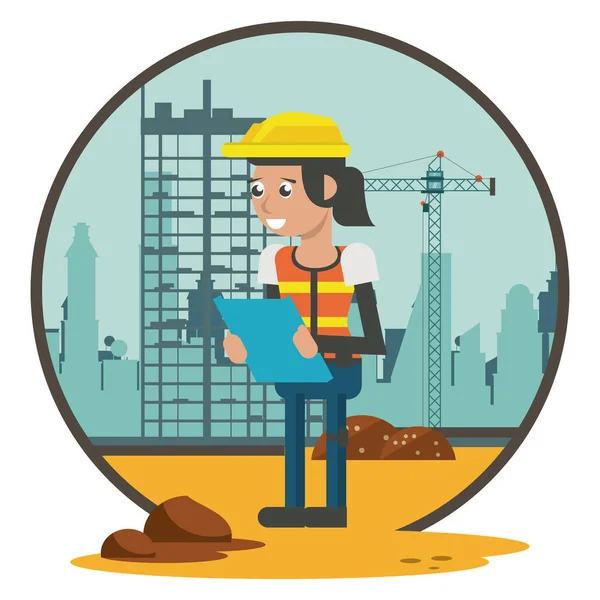 Caricatura geométrica del trabajador — Vector de stock