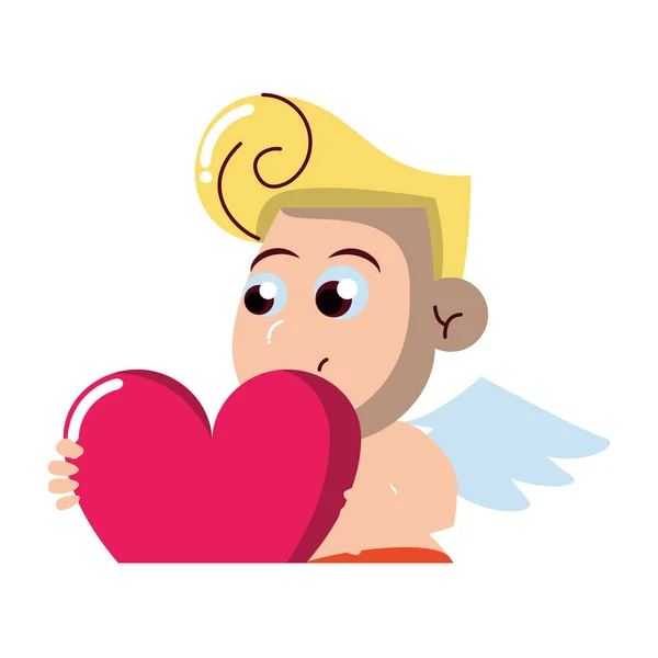 Cupid holding heart — Stock Vector