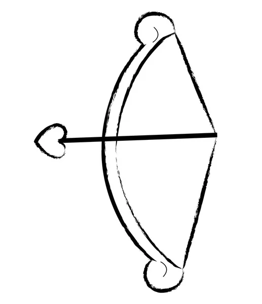 Cupid arch and arrow sketch — Stock Vector