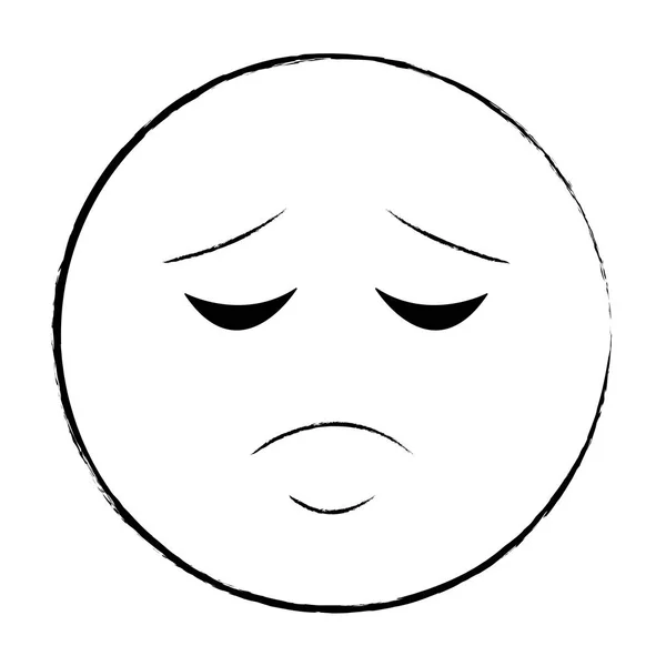 Sad chat emoticono bosquejo — Vector de stock