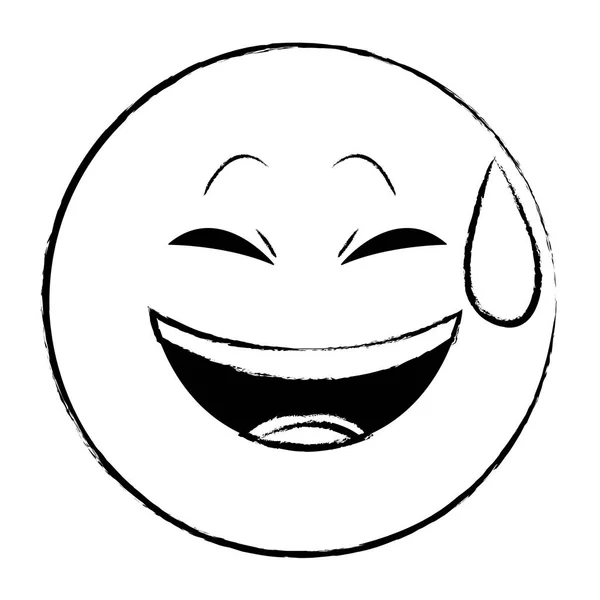 Посміхнений ескіз емоційок чату — стоковий вектор