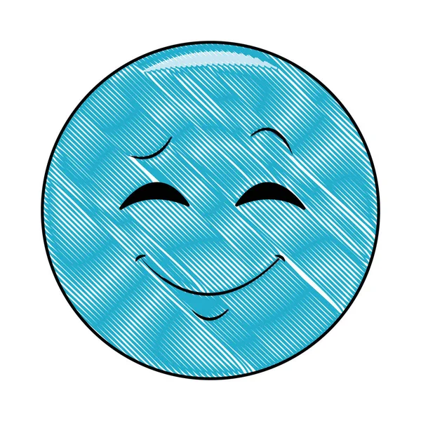 Sorrindo bate-papo emoticon rabiscar —  Vetores de Stock