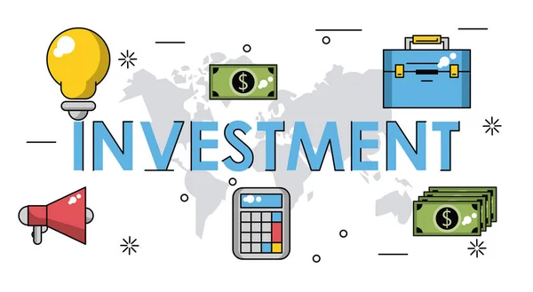 Obchodní investice nápis — Stockový vektor