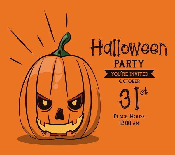 Halloween fest inbjudningskort — Stock vektor