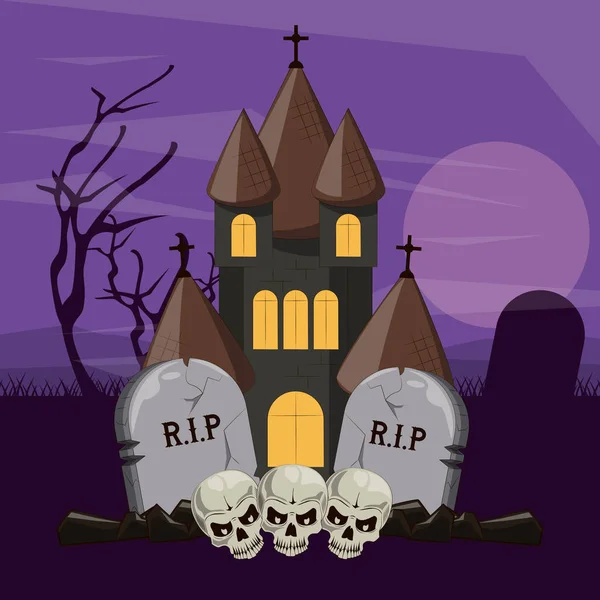 Halloween cartoni animati spaventosi — Vettoriale Stock