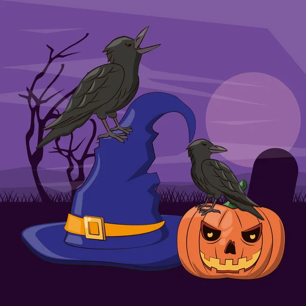 Halloween enge cartoons — Stockvector