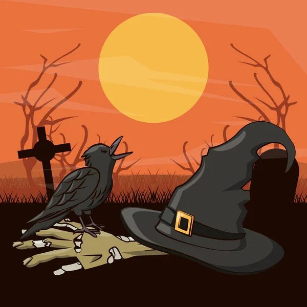 Halloween enge cartoons — Stockvector
