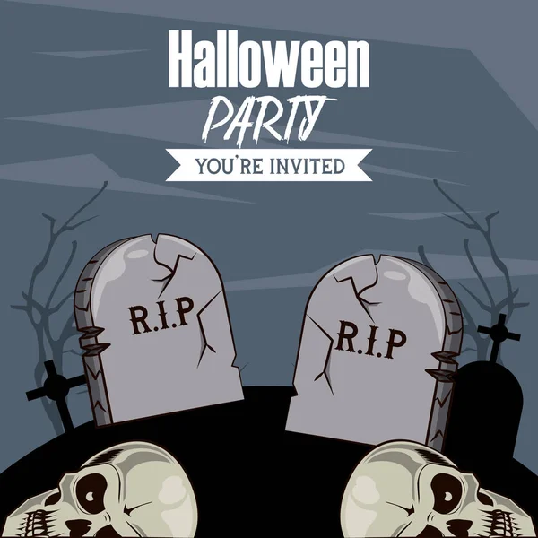 Karta party halloween — Wektor stockowy