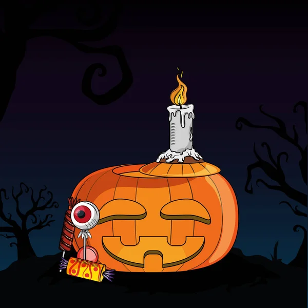 Halloween de dibujos animados de miedo — Vector de stock