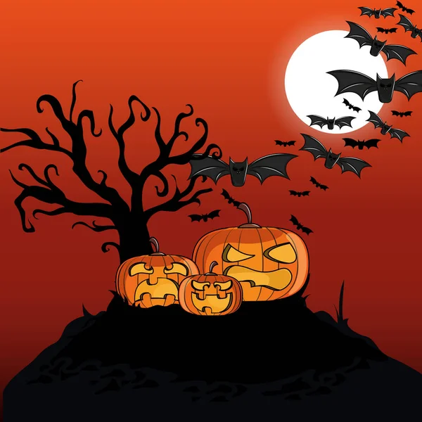 Halloween desenhos animados assustadores — Vetor de Stock